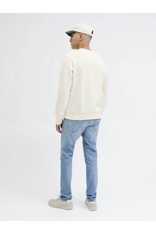 Jack&Jones JJMAKOTO SWEAT CREW NECK Kırık Beyaz Erkek Sweatshirt