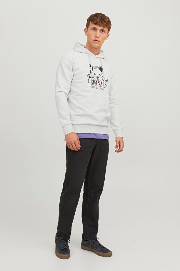 Jack&Jones JORBEWARE SWEAT HOOD FST Beyaz Erkek Sweatshirt
