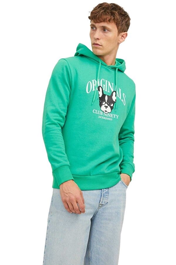 Jack&Jones JORBEWARE SWEAT HOOD FST Yeşil Erkek Sweatshirt