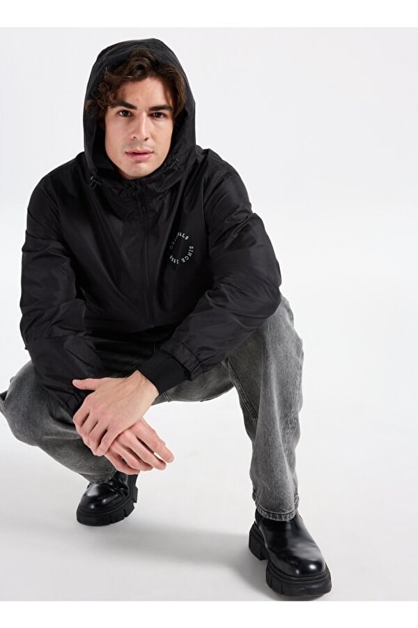 Jack&Jones JORBILLYBURG LIGHT HOOD JACKET Siyah Erkek Ceket