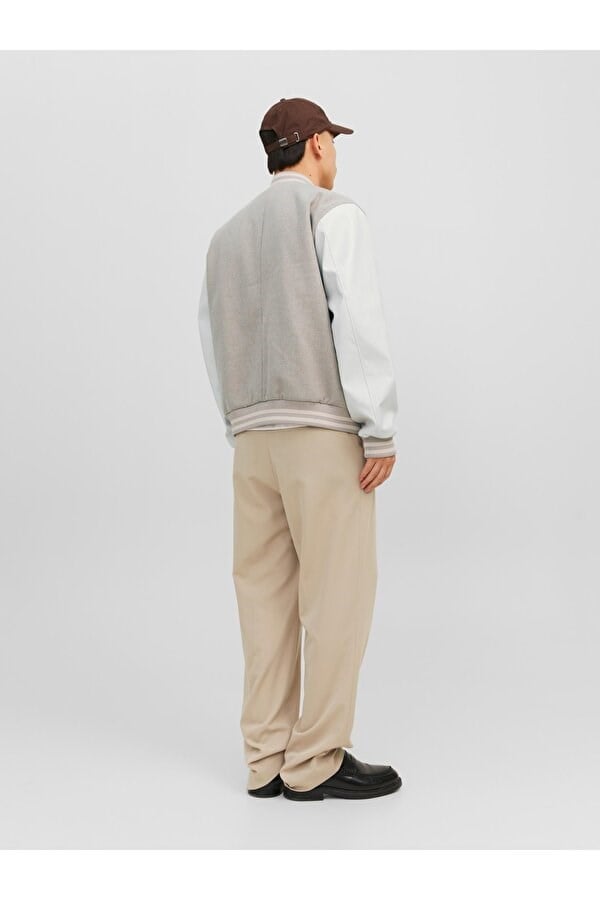 Jack&Jones JORCOLLEGE WOOL BLEND BOMBER NOOS Bej Erkek Ceket