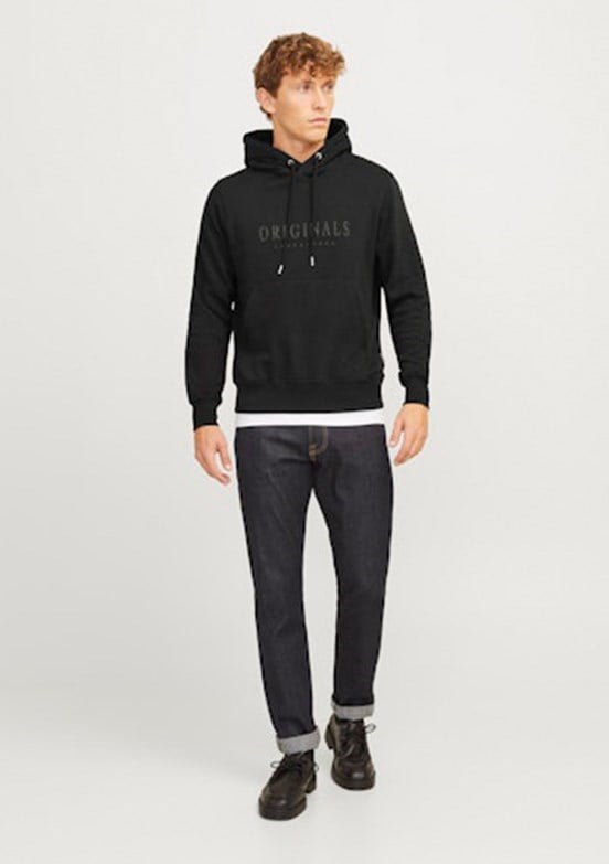 Jack&Jones JORFREDERIKSBERG SWEAT HOOD SPA Siyah Erkek Sweatshirt