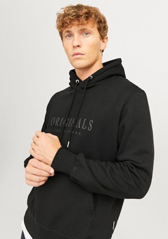 Jack&Jones JORFREDERIKSBERG SWEAT HOOD SPA Siyah Erkek Sweatshirt