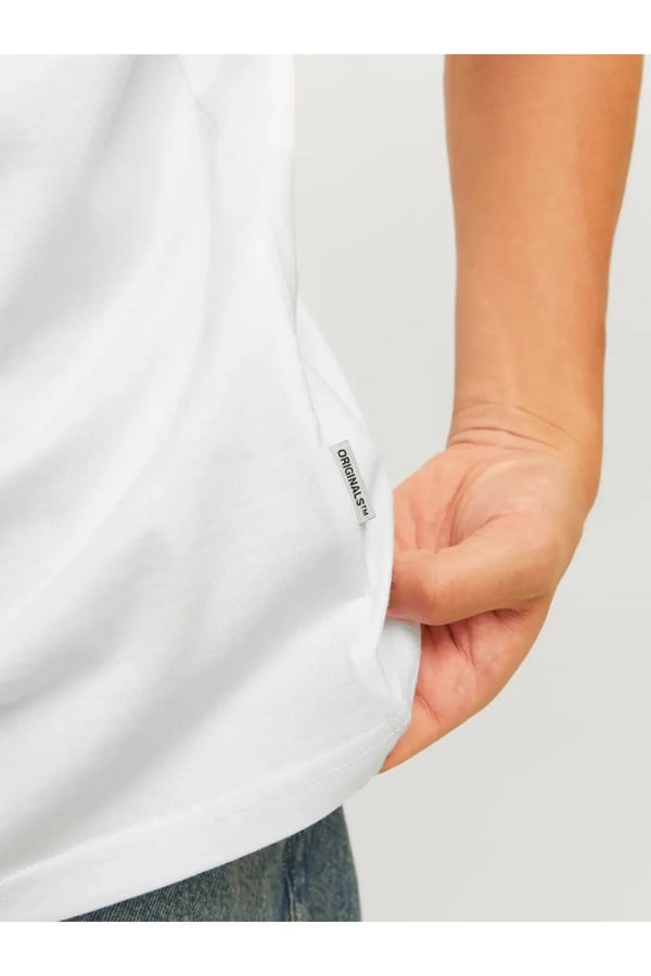 Jack&Jones JORFREDERIKSBERG TEE SS CREW NECK NOOS Beyaz Erkek T-Shirt