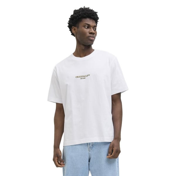 Jack&Jones JORISLINGTON MINIMAL BRANDING TEE SS SN Beyaz Erkek T-Shirt