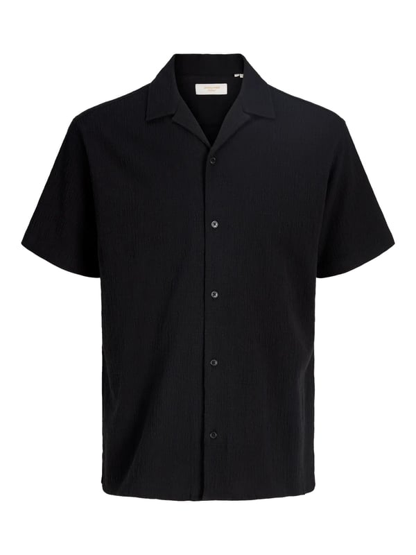 Jack&Jones JORLUKE CRINKLE RESORT SHIRT SS SN Siyah Erkek Gömlek