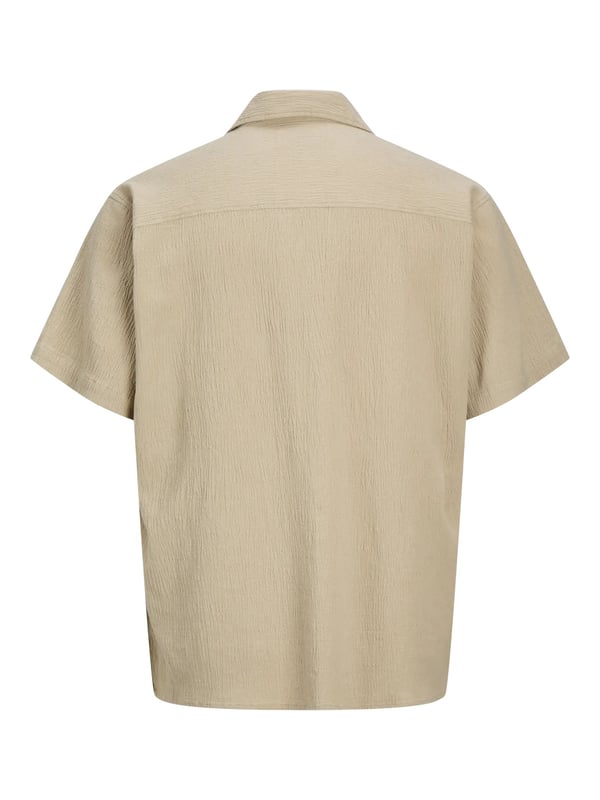 Jack&Jones JORLUKE CRINKLE RESORT SHIRT SS SN Bej Erkek Gömlek
