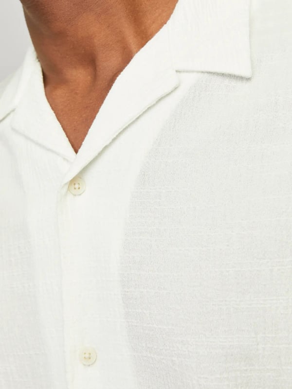 Jack&Jones JORLUKE CRINKLE RESORT SHIRT SS SN Beyaz Erkek Gömlek