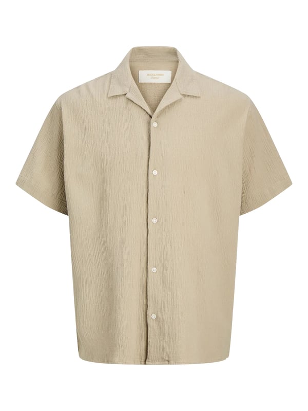 Jack&Jones JORLUKE CRINKLE RESORT SHIRT SS SN Bej Erkek Gömlek