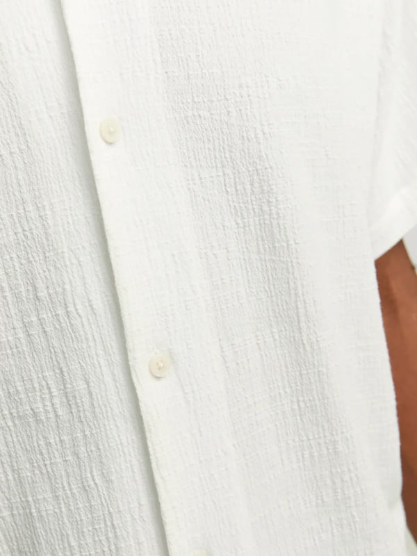 Jack&Jones JORLUKE CRINKLE RESORT SHIRT SS SN Beyaz Erkek Gömlek