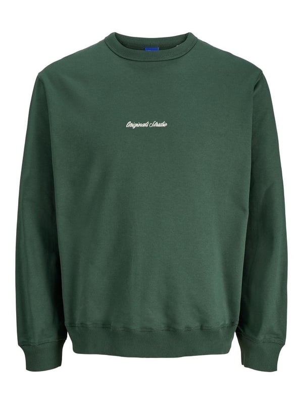 Jack&Jones JORNORREBRO EMB SWEAT CREW NOOS Yeşil Erkek Sweatshirt