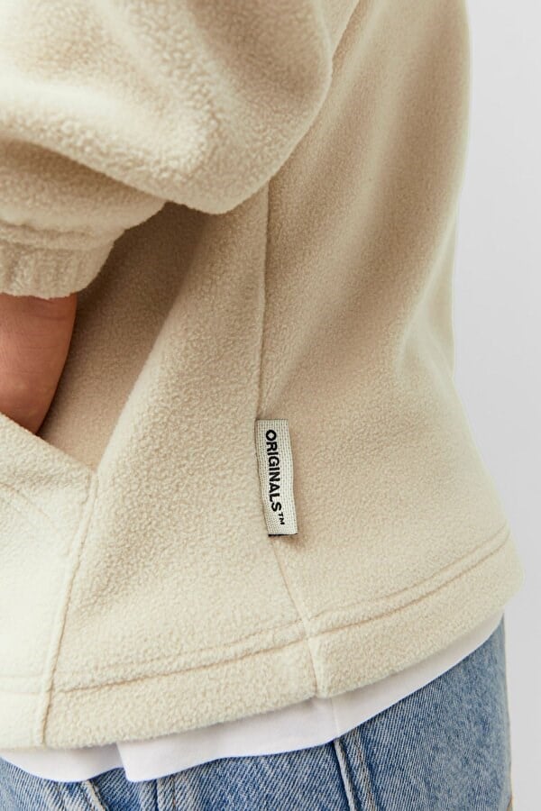 Jack&Jones JORSILVERLAKE FLEECE HOOD Bej Erkek Sweatshirt