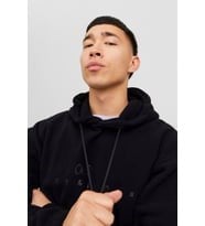 Jack&Jones JORSILVERLAKE FLEECE HOOD Siyah Erkek Sweatshirt