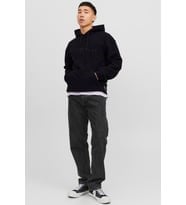 Jack&Jones JORSILVERLAKE FLEECE HOOD Siyah Erkek Sweatshirt
