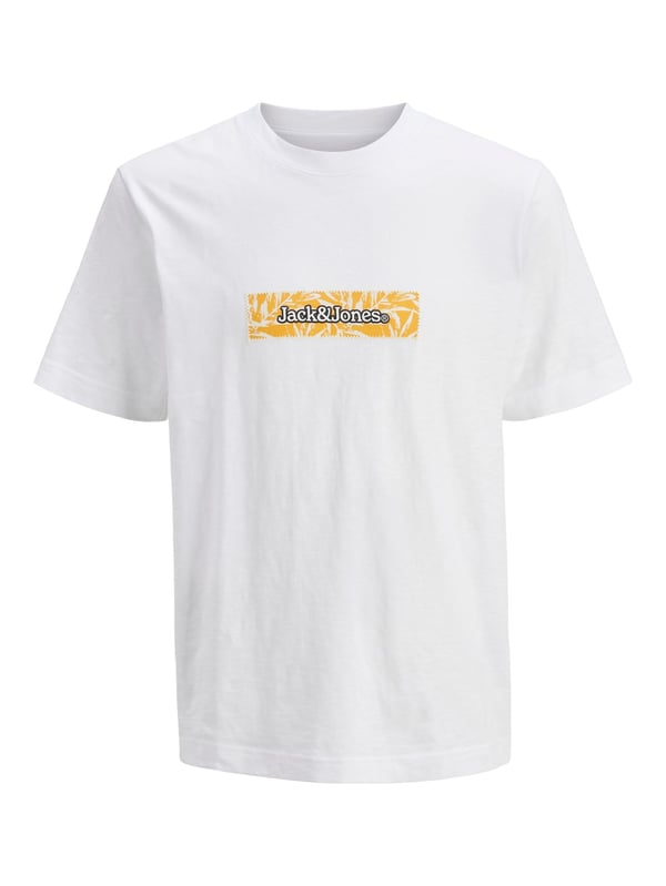 Jack&Jones JORSPLIT AOP BRANDING TEE SS CREW NECK Beyaz Erkek T-Shirt