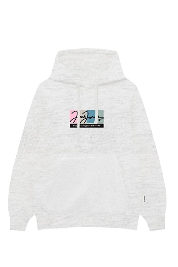 Jack&Jones JORTPORTLAND BLOCK SWEAT HOOD LN Gri Erkek Sweatshirt