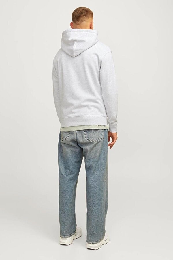 Jack&Jones JORTPORTLAND BLOCK SWEAT HOOD LN Gri Erkek Sweatshirt