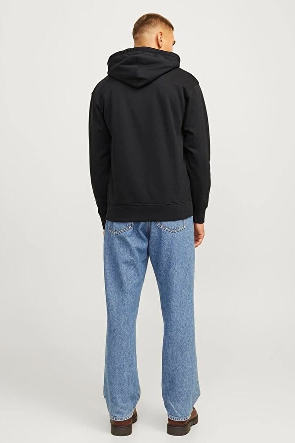 Jack&Jones JORTPORTLAND BLOCK SWEAT HOOD LN Siyah Erkek Sweatshirt