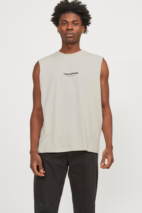 Jack&Jones JORVESTERBRO SLEEVELESS TEE SN Bej Erkek T-Shirt