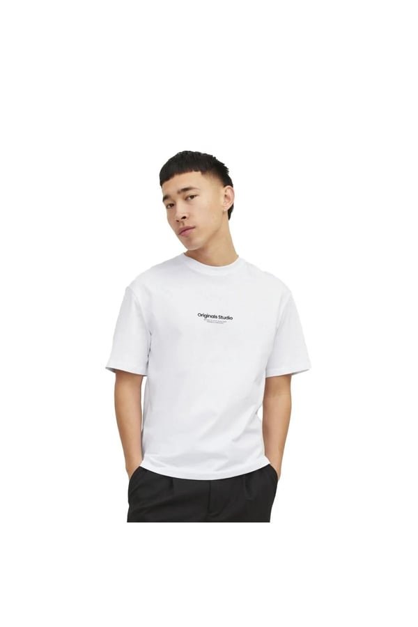 Jack&Jones JORVESTERBRO TEE SS CREW NECK NOOS Beyaz Erkek T-Shirt