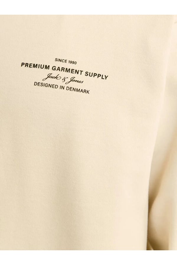 Jack&Jones JPRBLACHAD BRANDING SWEAT CREW NECK LN Bej Erkek Sweatshirt