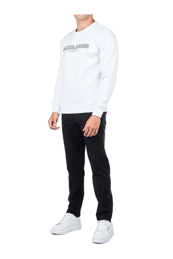 Jack&Jones JPRBLAJASON BRANDING SWEAT CREW NECK Beyaz Erkek Sweatshirt