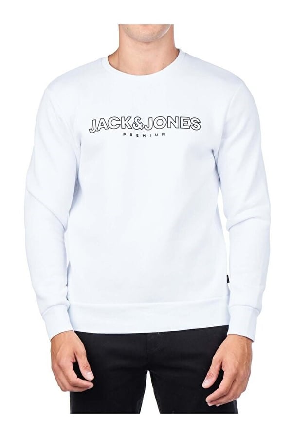 Jack&Jones JPRBLAJASON BRANDING SWEAT CREW NECK Beyaz Erkek Sweatshirt