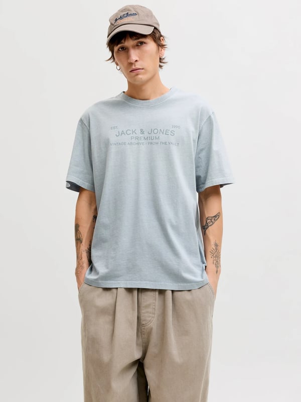 Jack&Jones JPRBLUAIDEN SS TEE Açık Mavi Erkek T-Shirt