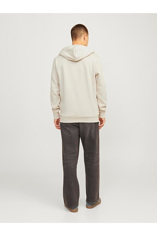 Jack&Jones JPRBLUARCHIE SWEAT HOOD LN Bej Erkek Sweatshirt