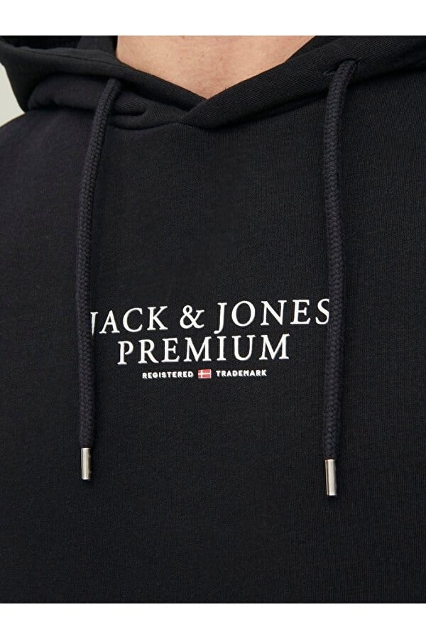 Jack&Jones JPRBLUARCHIE SWEAT HOOD LN Siyah Erkek Sweatshirt