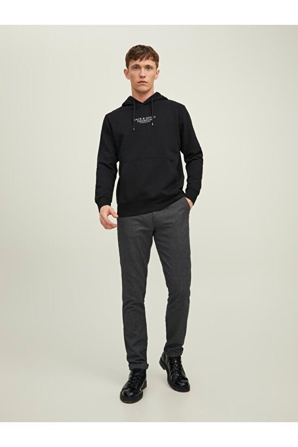 Jack&Jones JPRBLUARCHIE SWEAT HOOD LN Siyah Erkek Sweatshirt