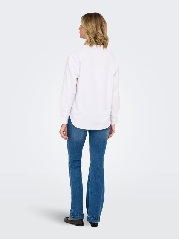 Jdy JDYALEX L/S LOOSE EMB SHIRT WVN Beyaz Kadın Gömlek