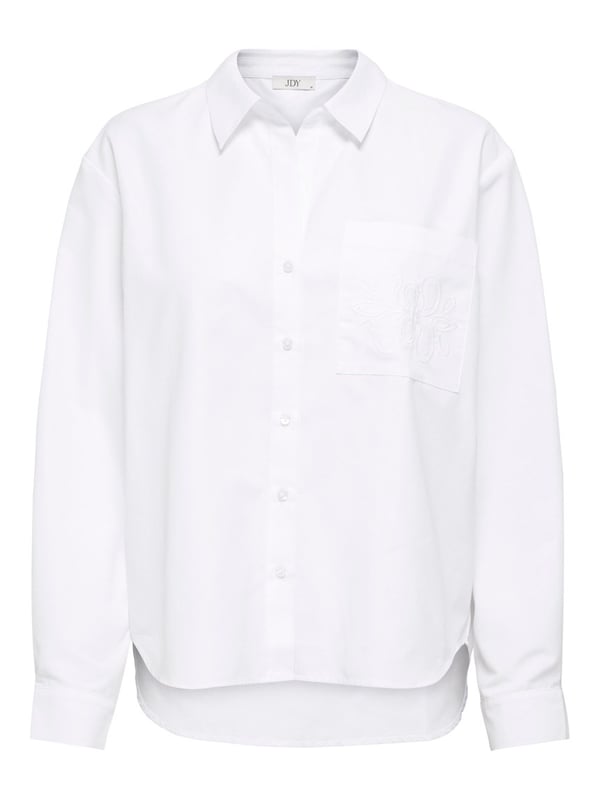 Jdy JDYALEX L/S LOOSE EMB SHIRT WVN Beyaz Kadın Gömlek