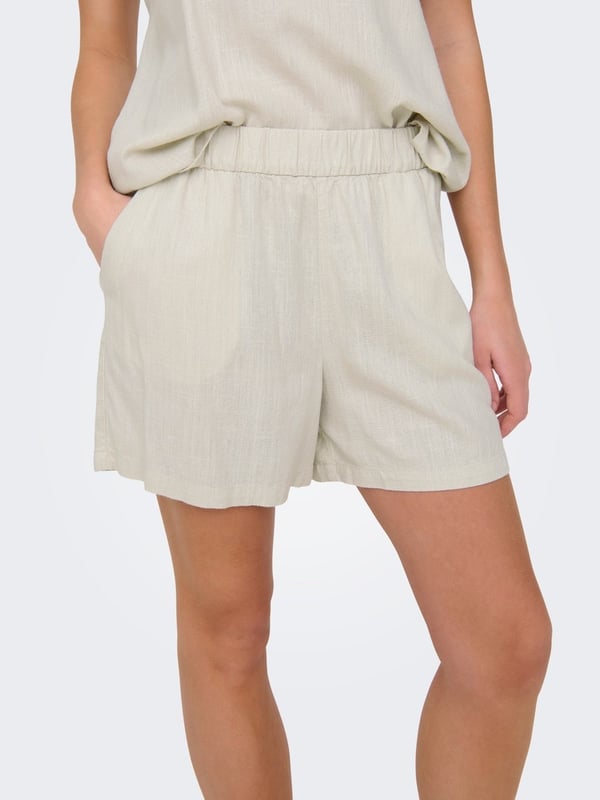 Jdy JDYCAYA LINEN HW SHORTS WVN DIA Bej Kadın Şort