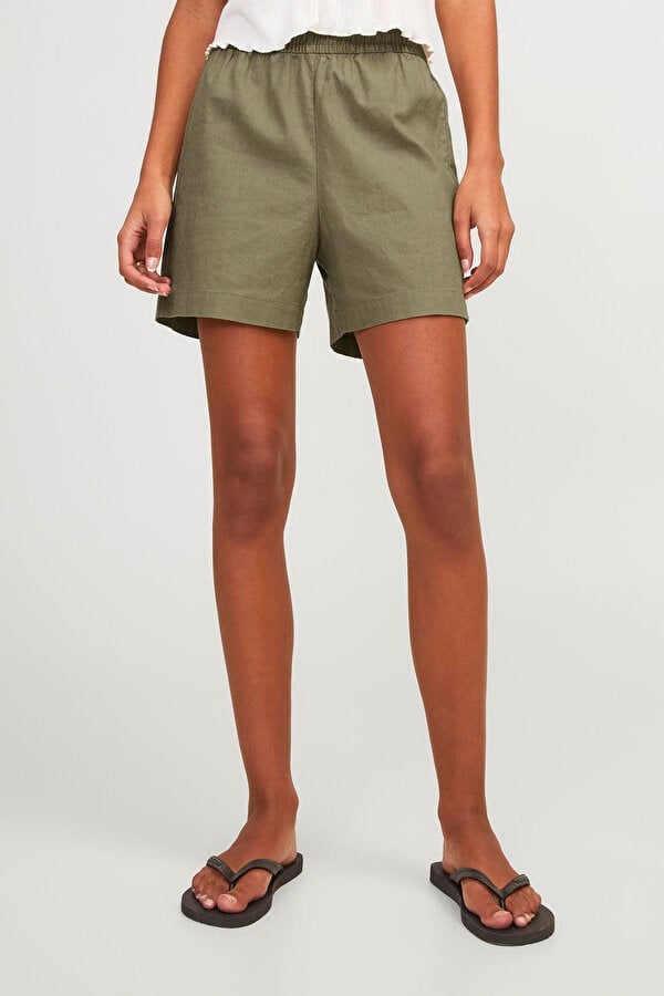 Jdy JDYCAYA LINEN HW SHORTS WVN DIA Haki Kadın Şort