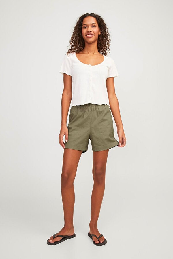 Jdy JDYCAYA LINEN HW SHORTS WVN DIA Haki Kadın Şort