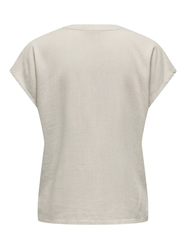 Jdy JDYCAYA LION LINEN S/S TOP WVN DIA Bej Kadın T-Shirt