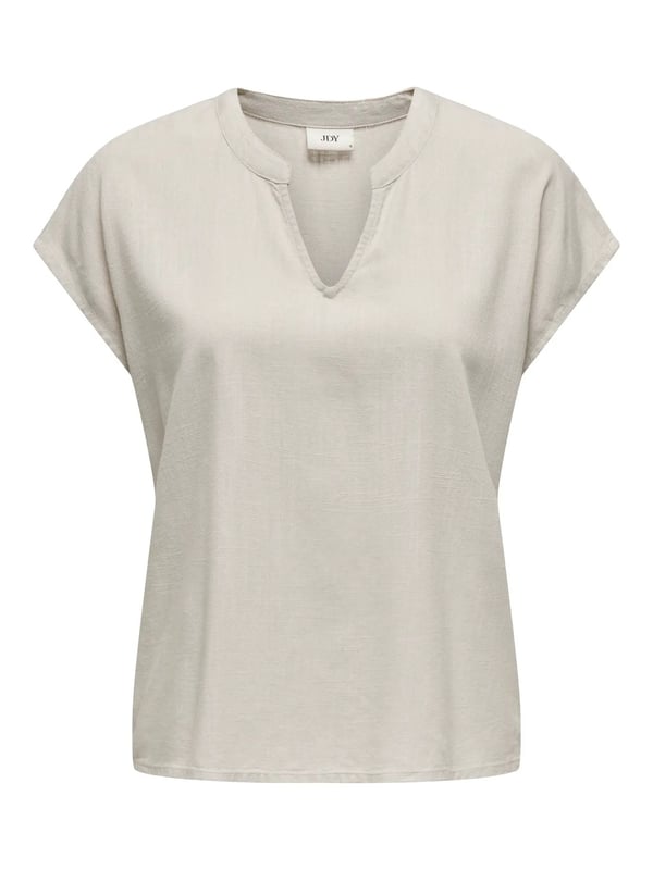Jdy JDYCAYA LION LINEN S/S TOP WVN DIA Bej Kadın T-Shirt