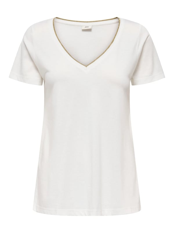 Jdy JDYDALILA S/S V- NECK LUREX TOP JRS ATK Beyaz Kadın Bluz