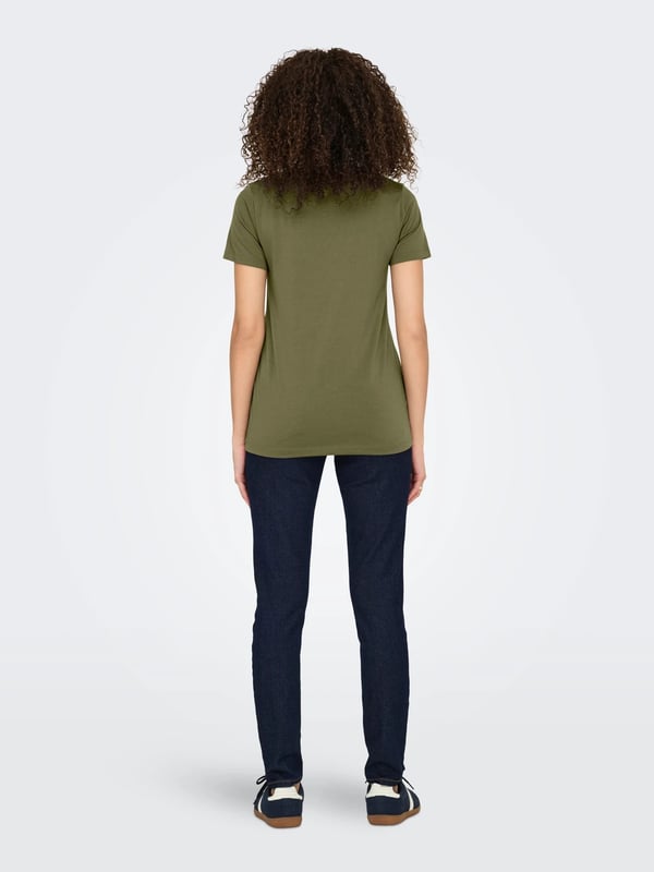 Jdy JDYDALILA S/S V- NECK LUREX TOP JRS ATK Haki Kadın Bluz