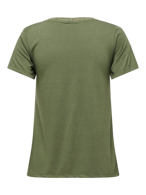 Jdy JDYDALILA S/S V- NECK LUREX TOP JRS ATK Haki Kadın Bluz