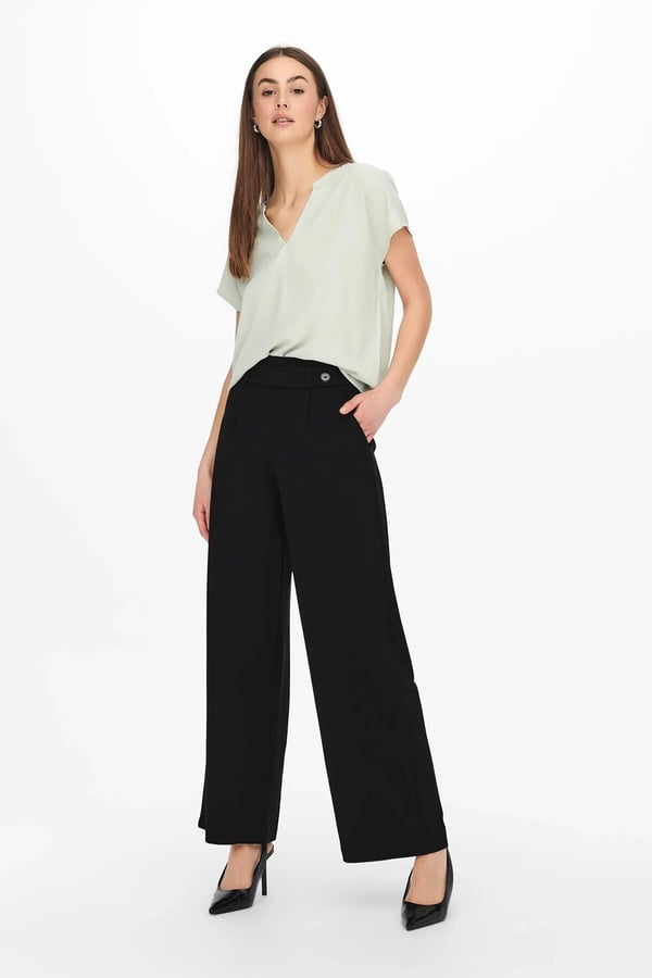 Jdy JDYGEGGO LIFE NEW LONG PANT JRS NOOS Siyah Kadın Pantolon