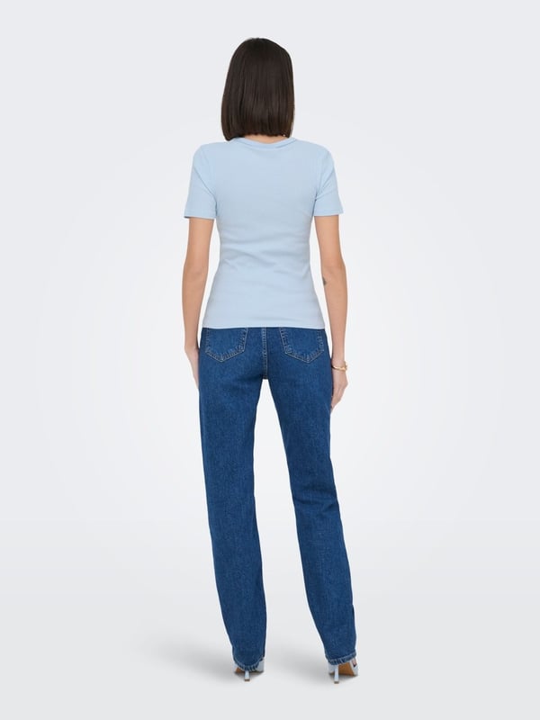 Jdy JDYLUCKY S/S O NECK TOP JRS NOOS Açık Mavi Kadın T-Shirt