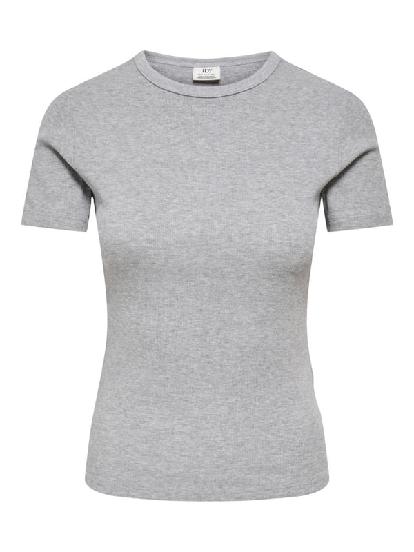 Jdy JDYLUCKY S/S O NECK TOP JRS NOOS Gri Kadın T-Shirt