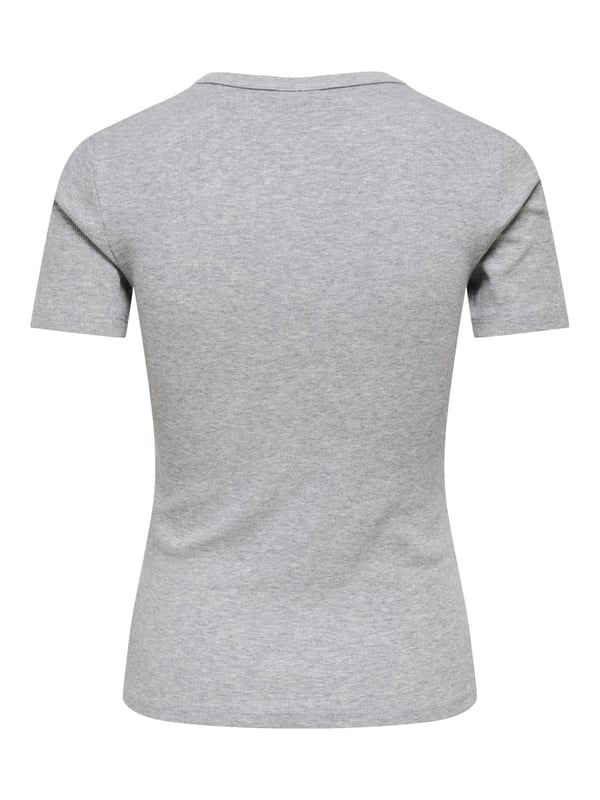 Jdy JDYLUCKY S/S O NECK TOP JRS NOOS Gri Kadın T-Shirt