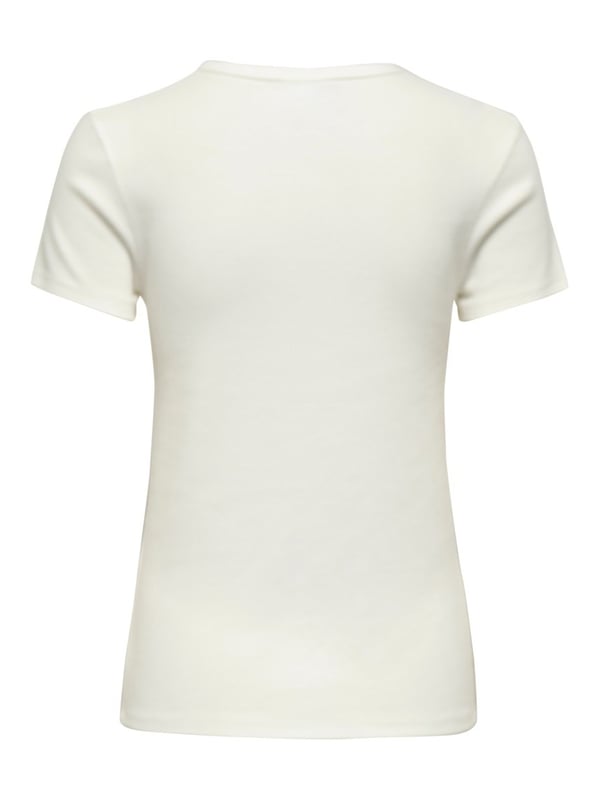 Jdy JDYLUCKY S/S O NECK TOP JRS NOOS Kırık Beyaz Kadın T-Shirt