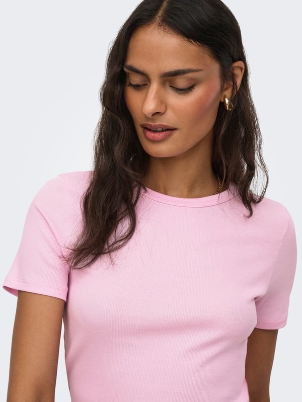 Jdy JDYLUCKY S/S O NECK TOP JRS NOOS Pembe Kadın T-Shirt