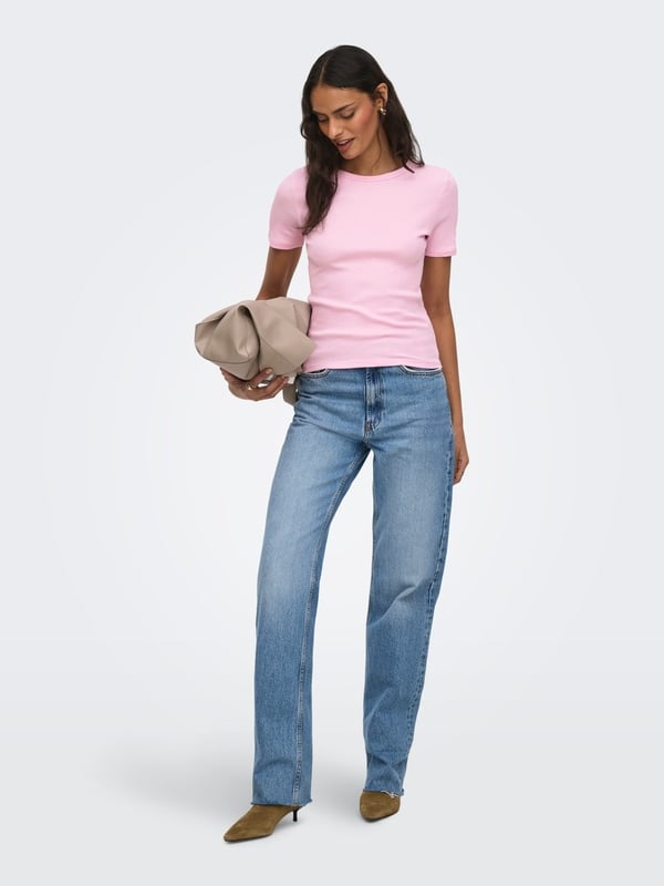 Jdy JDYLUCKY S/S O NECK TOP JRS NOOS Pembe Kadın T-Shirt