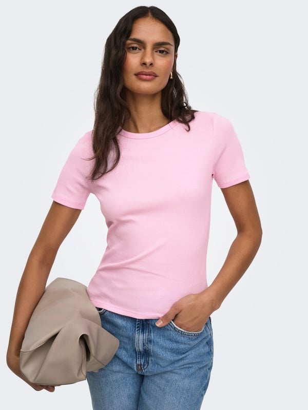 Jdy JDYLUCKY S/S O NECK TOP JRS NOOS Pembe Kadın T-Shirt