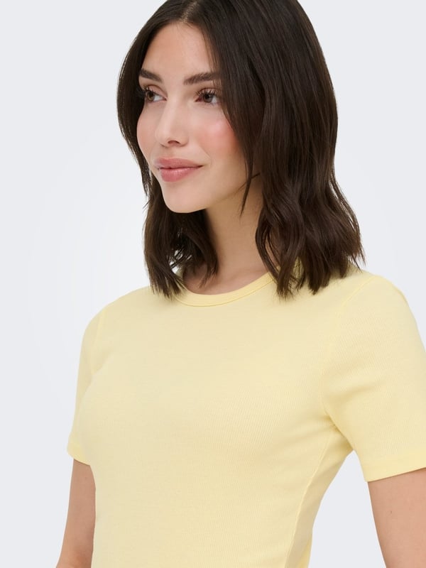 Jdy JDYLUCKY S/S O NECK TOP JRS NOOS Sarı Kadın T-Shirt